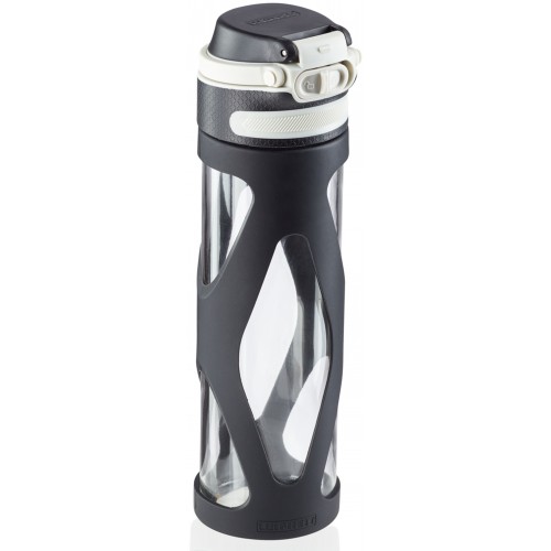 LEIFHEIT Cestovní skleněná lahev se silikonovým návlekem 600 ml černá 03254